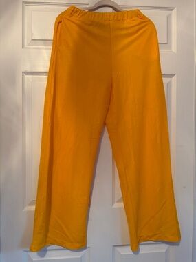 Zara Bright Yellow Wide-Leg Pull-On Pants